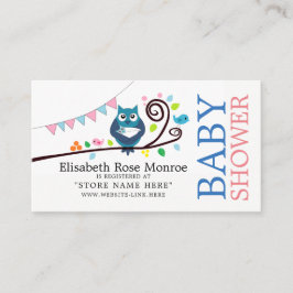Whimsical Owl Baby Shooting Registry Begleitkarte