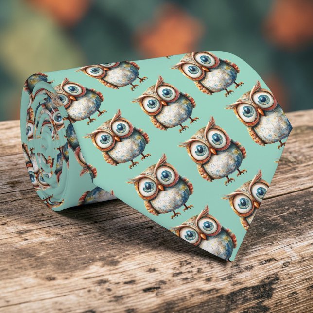 Whimsical Owl Maßgeschneiderte Krawatte (Von Creator hochgeladen)
