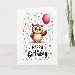 Whimsical Owlet Geburtstagskarte Karte
