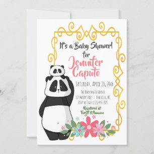 Whimsical Pandas Baby Dusche Einladung
