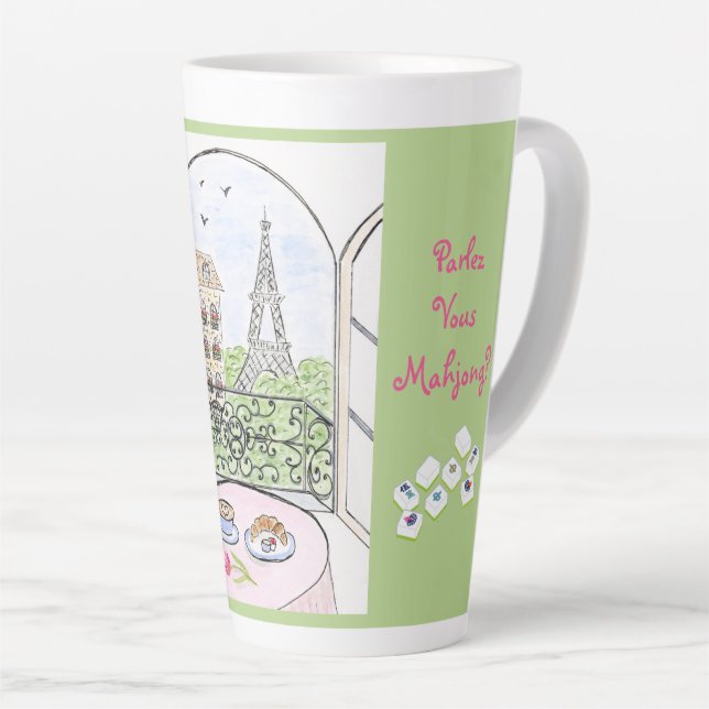 Whimsical Paris and Eiffel Tower MAHJONG Milchtasse (Rechte Ecke)