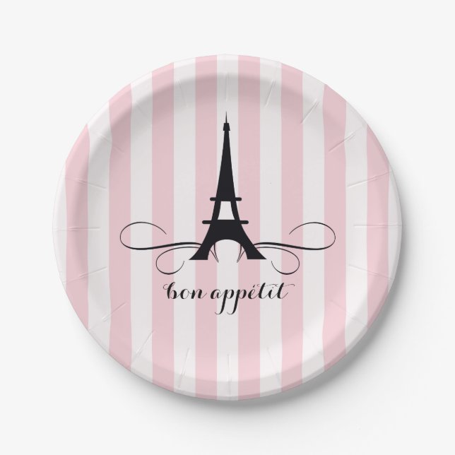 Whimsical Paris Eiffel Tower | BRAUTPARTY Pappteller (Vorderseite)