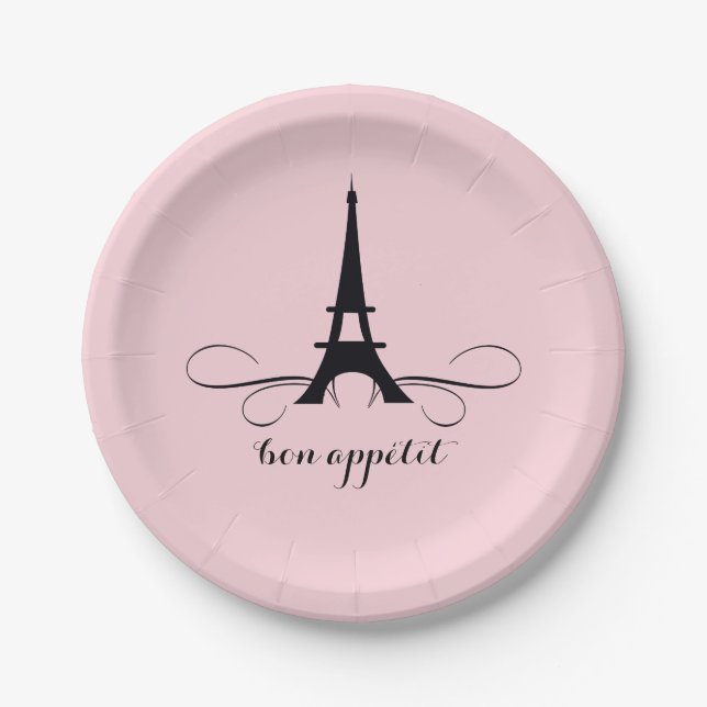 Whimsical Paris Eiffel Tower | BRAUTPARTY Pappteller (Vorderseite)