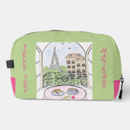 Whimsical Paris Eiffel Tower MAHJONG Zip Tile Bag Waschbeutel