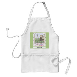 Whimsical Paris und Eiffelturm Französischer Koch Schürze