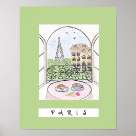 Whimsical Paris und Eiffelturm "PARIS" Poster
