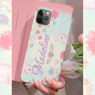 Whimsical Pastel Bunny Colorful Leaf Muster Case-Mate iPhone Hülle