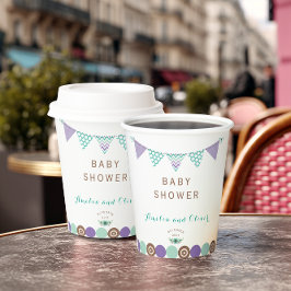 Whimsical Pastel Bunting Baby Dusche Pappbecher