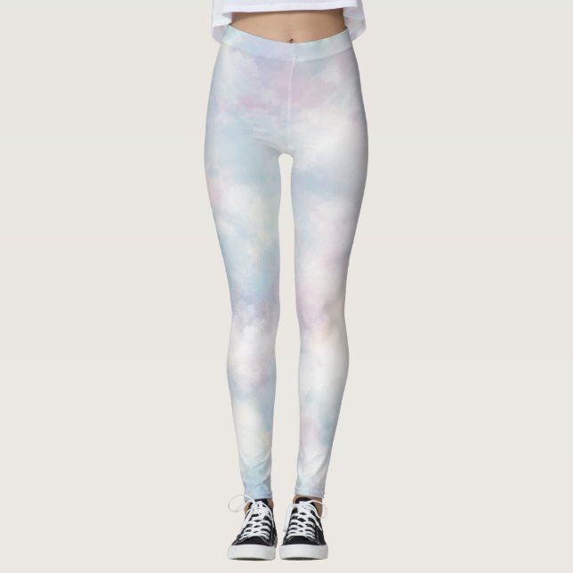Whimsical Pastel Clouds Leggings (Vorderseite)