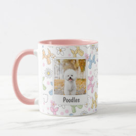 Whimsical Pastel Custom Photo Poodle Throw Pillow Tasse