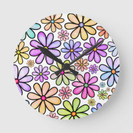 Whimsical Pastel Design für Textilien und Dekorati Runde Wanduhr