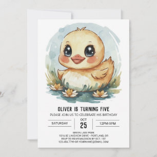 Whimsical Pastel Duck Geburtstag Einladung