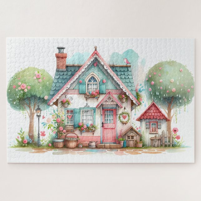 Whimsical Pastel Fairy Tale Hütte (Horizontal)