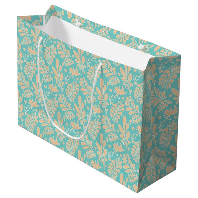Whimsical Pastel Floral Valentine Große Geschenktüte (Vorderseite Schrägansicht)