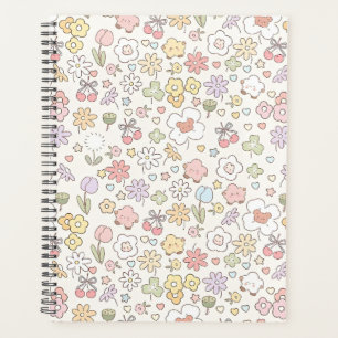 Whimsical Pastel Garden: Ein Muster für Blumen Planer