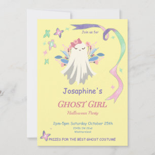 Whimsical Pastel Ghost Girl Halloween-Party Einlad