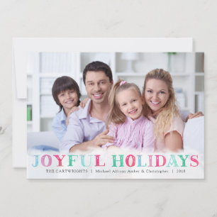 Whimsical Pastel JOYFUL URLAUB Ein Foto Feiertagskarte