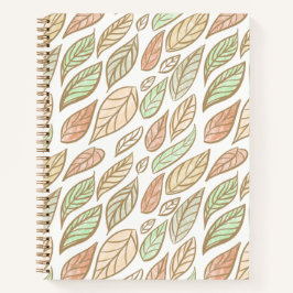 Whimsical Pastel Leaf Drift Pattern  Notizbuch