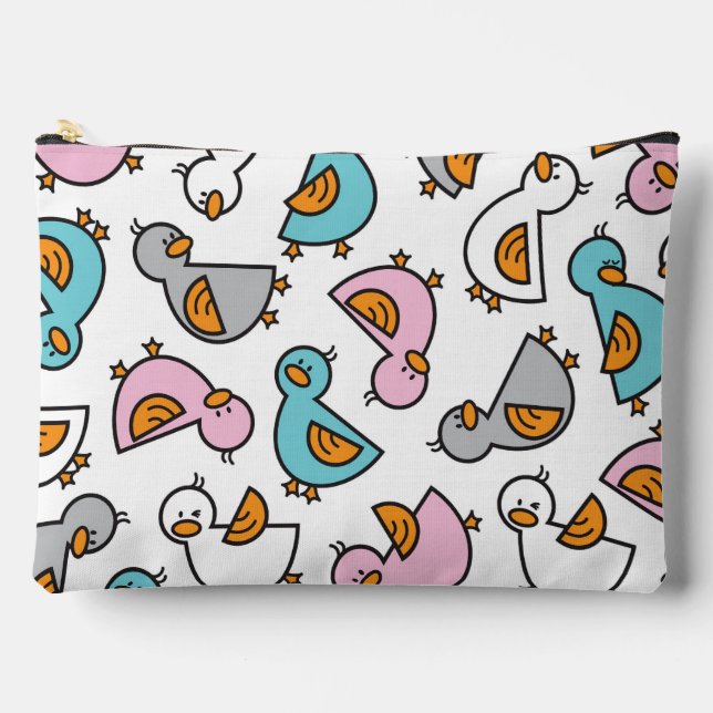 Whimsical Pastel Niedlich Cartoon Baby Ducks Duckl Zubehörtasche (Vorderseite)