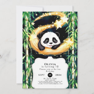 Whimsical Pastel Panda Geburtstag Einladung