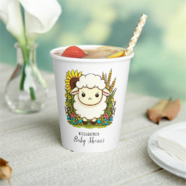 Whimsical Pastel Sheep Baby Dusche Pappbecher