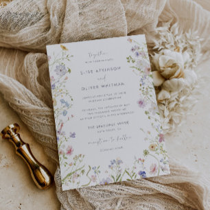 Whimsical Pastel Wildblume Wedding Einladung