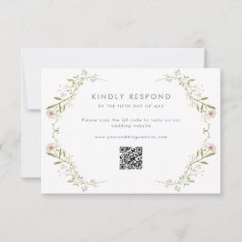 Whimsical Pastel Wildblume Wedding RSVP Karte