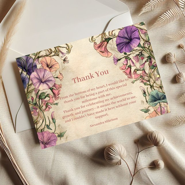 Whimsical Pastel Wildflower Sweet 16 Dankeskarte (Von Creator hochgeladen)