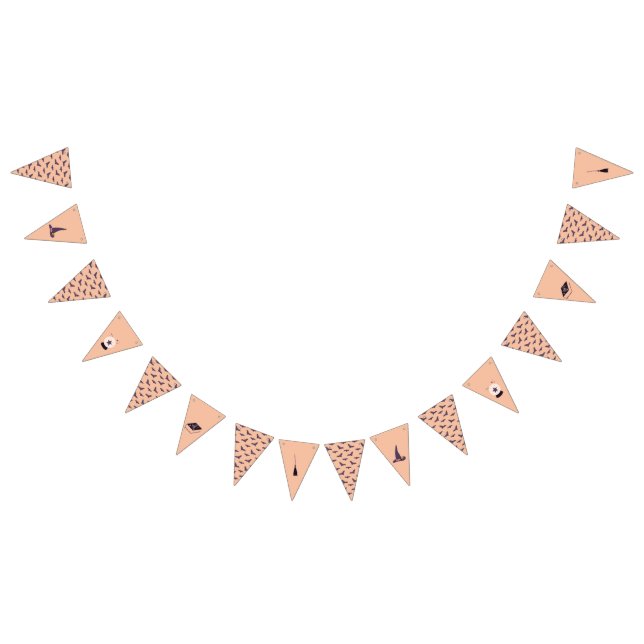 Whimsical peachy rosa Hexengebläse Flags Wimpelkette (Alle)