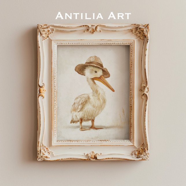 Whimsical Pelican Portrait Painting Water Bird Poster (Von Creator hochgeladen)
