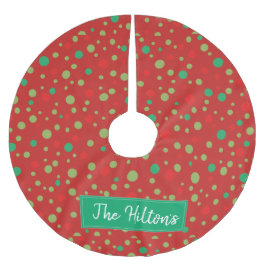 Whimsical Personalisiert Polka Dot Weihnachtsrock Polyester Weihnachtsbaumdecke