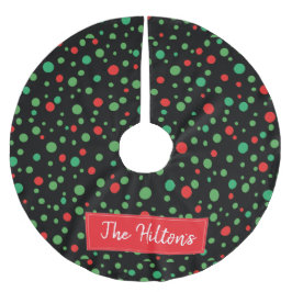 Whimsical Personalisiert Polka Dot Weihnachtsrock Polyester Weihnachtsbaumdecke