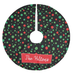 Whimsical Personalisiert Polka Dot Weihnachtsrock Polyester Weihnachtsbaumdecke