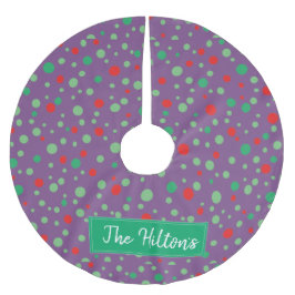Whimsical Personalisiert Polka Dot Weihnachtsrock Polyester Weihnachtsbaumdecke