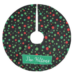 Whimsical Personalisiert Polka Dot Weihnachtsrock Polyester Weihnachtsbaumdecke