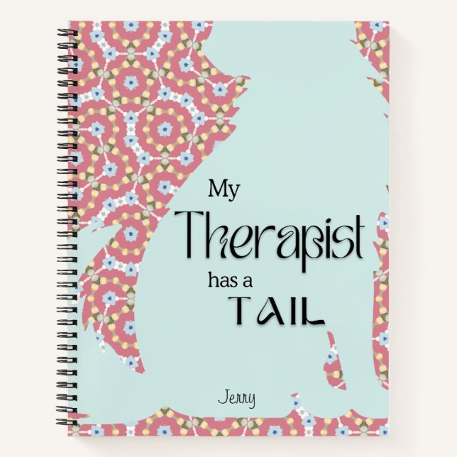 Whimsical Pet Therapy Spaß Pink Blue Notizbuch (Vorderseite)