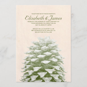 Whimsical Pine Cones Hochzeit Einladungen