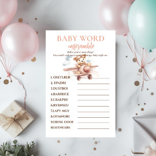 Whimsical Pink Airplane Adventure Baby Dusche Flyer