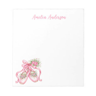 Whimsical Pink Ballerina Mädchen Notizblock