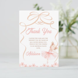 Whimsical Pink Ballerina Two Tu 2. Geburtstag Dankeskarte