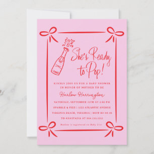 Whimsical Pink Bereit zum Pop Kinderdusche Einladu Einladung