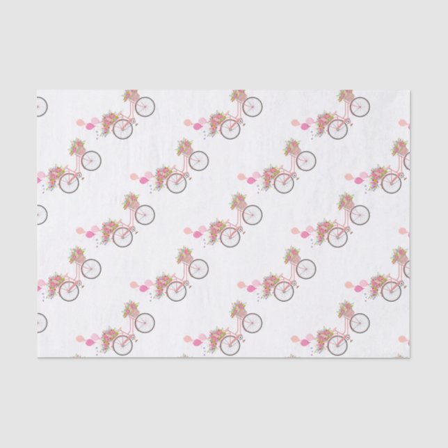 Whimsical Pink Bicycle Seidenpapier (Vorderseite)