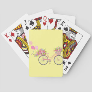 Whimsical Pink Bicycle Spielkarten