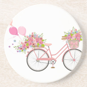 Whimsical Pink Bicycle Untersetzer