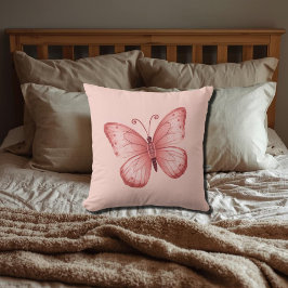 Whimsical Pink Butterfly Kissen