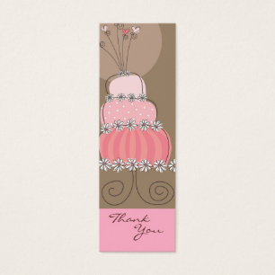 Whimsical Pink Cake Merci Wedding Favor Tags