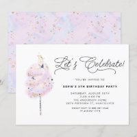 Whimsical Pink Cotton Candy Girls Geburtstagsparty
