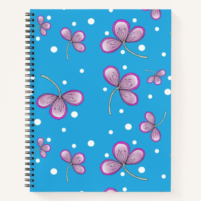 Whimsical Pink Drei-Petal-Notebook Notizbuch (Vorderseite)