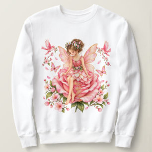 Whimsical Pink Fee auf Rose – Florale Fantasie Mes Sweatshirt