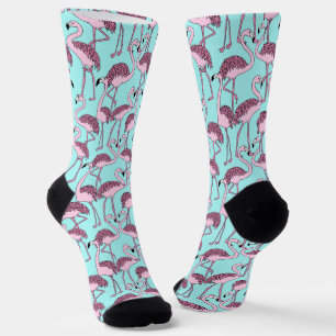 Whimsical Pink Flamingo Muster Socken